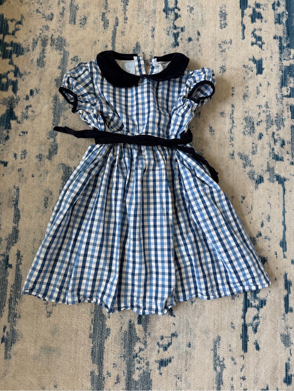 Bella Bliss Gingham Corduroy Collar Dress Size 7